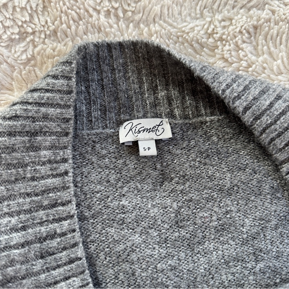 Grey Off the Shoulder Knit Sweater - Picture 5 of 6